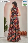 Grassy By Chansi Trendz Georgette Floral Printed Gown Wholesale Price In Surat